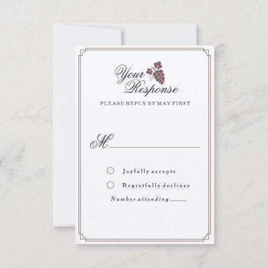 Wijnwijnbouw Modern  RSVP-kaart RSVP Kaartje (Voorkant)