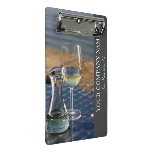 Wijnwinkel, bar of wijnmakerij menuhouder mini klembord (Schuin)