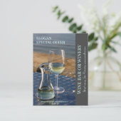 Wijnwinkel, bar of wijnmakerij promotiekaart briefkaart (Staand voorkant)