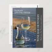 Wijnwinkel, bar of wijnmakerij promotiekaart briefkaart (Voorkant / Achterkant)