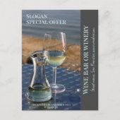 Wijnwinkel, bar of wijnmakerij promotiekaart briefkaart (Voorkant)