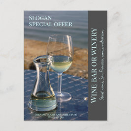 Wijnwinkel, bar of wijnmakerij promotiekaart briefkaart