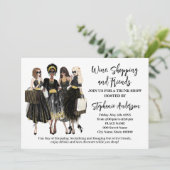 Wijnwinkel en Vrienden Trunk Show Kaart (Staand voorkant)