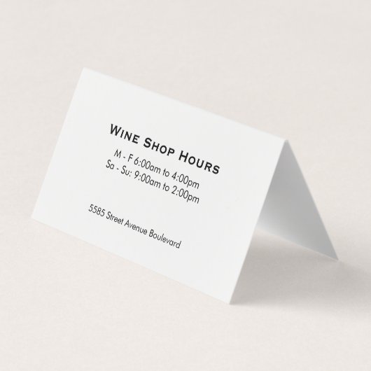 Wijnwinkel Visitekaartje (Achterkant)