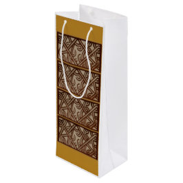 Wijnzak met unieke gouden kunst wijn cadeautas