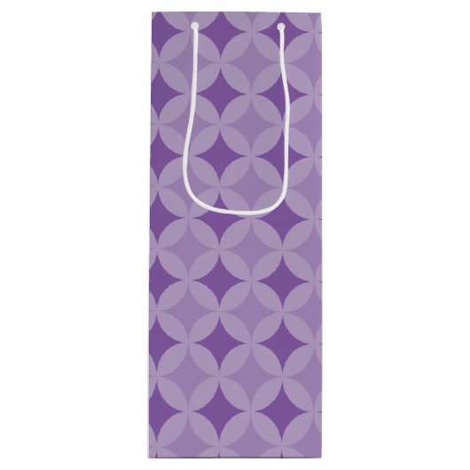 Wijnzak - overlappende cirkels wijn cadeautas (Voorkant)