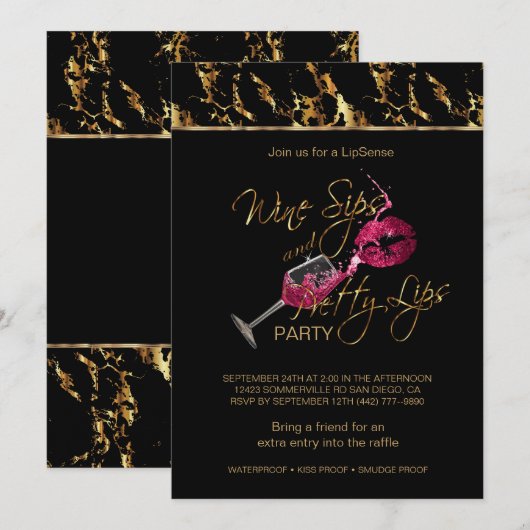 Wijnzegels en  lips kaart (Voorkant / Achterkant)