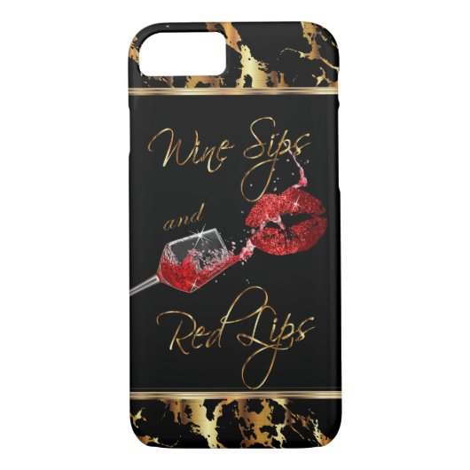 Wijnzegels en rode lips Case-Mate iPhone case (Achterkant)