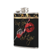 Wijnzegels en rode lips heupfles (Links)