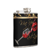 Wijnzegels en rode lips heupfles (Rechts)