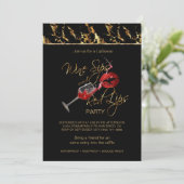 Wijnzegels en rode lips Partij Kaart (Staand voorkant)
