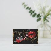 Wijnzegels en rode lips visitekaartje (Staand voorkant)