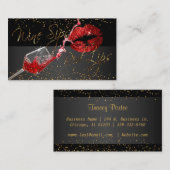 Wijnzegels en rode lips visitekaartje (Voorkant / Achterkant)