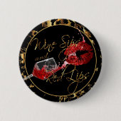 Wijnzegels en rode lips - Wijnbedrijf Ronde Button 5,7 Cm (Voorkant)