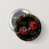 Wijnzegels en rode lips - Wijnbedrijf Ronde Button 5,7 Cm (Voorkant /achterkant)