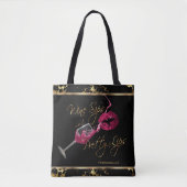 Wijnzegels en  roze lips - marmer tote bag (Voorkant)