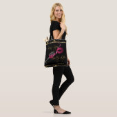 Wijnzegels en  roze lips - marmer tote bag (Op model)