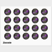 Wijnzegels en zoete lips - Paars Ronde Sticker (Vel)