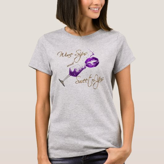 Wijnzegels en zoete lips - Paars T-shirt (Voorkant)