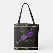 Wijnzegels en zoete Paarse lips - marmer Tote Bag (Achterkant)