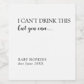 Wijnzwangerschapsaankondiging opgeven wijn etiket (Enkel label)