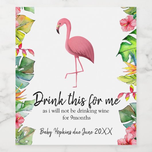 Wijnzwangerschapsaankondiging opgeven wijn etiket (Enkel label)