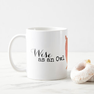 Wijs als een Uil Typografische Waterverf Koffiemok