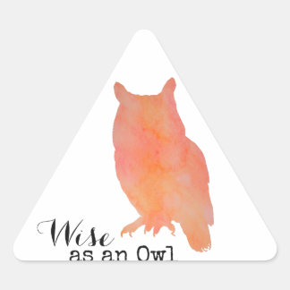 Wijs als een Uil Typografische Waterverf Sticker