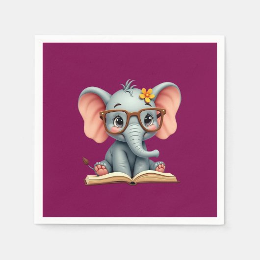 Wijs Baby Olifant Servet (Voorkant)
