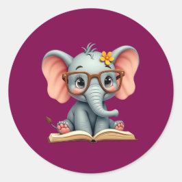Wijs baby olifantje ronde sticker