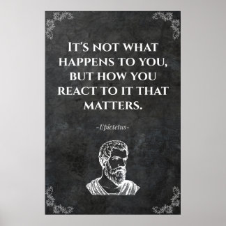 Wijs citaat van Epictetus. Wijsheid Poster