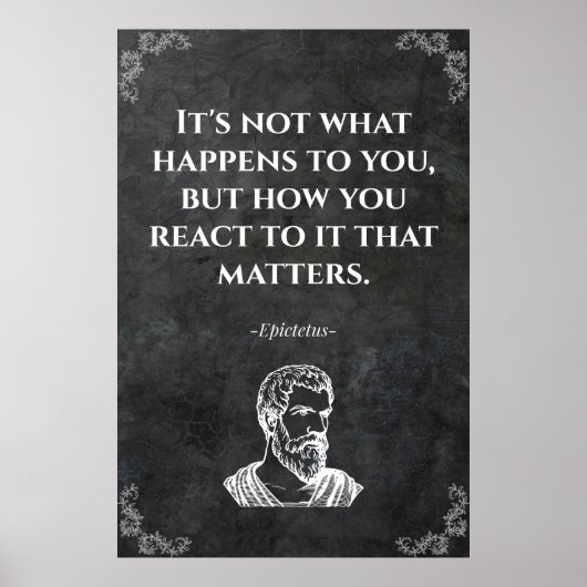 Wijs citaat van Epictetus. Wijsheid Poster (Voorkant)