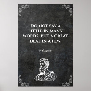 Wijs citaat van Pythagoras. Inspiratie Poster