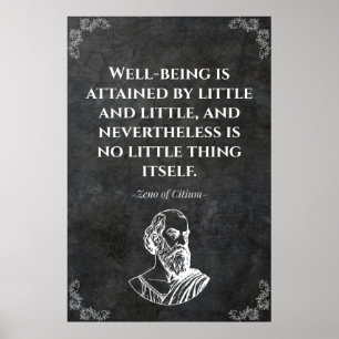 Wijs citaat van Zeno van Citium. Motivatie Poster