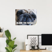 WIJS DE HARIGE BAL DE SCHULD TOE! ALLERGIE MEME POSTER (Thuiskantoor)
