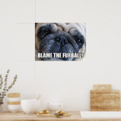 WIJS DE HARIGE BAL DE SCHULD TOE! ALLERGIE MEME POSTER (Keuken)