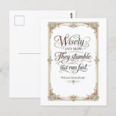 "Wijs en langzaam" Shakespeare Briefkaart (Voorkant / Achterkant)