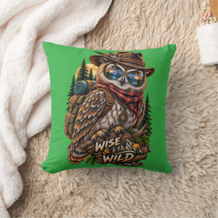 Wijs en wild uil-hiker outdoor-worpkussen kussen