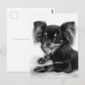 Wijs Ogen - Handgeschilderd Chihuahuaportret Briefkaart (Voorkant / Achterkant)