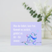 Wijs Poodle Briefkaart (Staand voorkant)