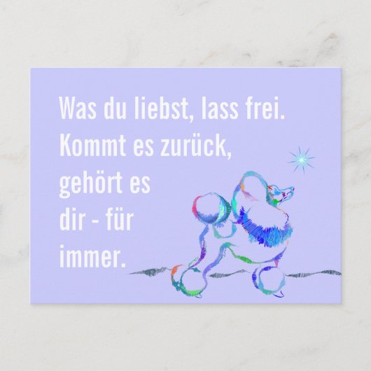 Wijs Poodle Briefkaart (Voorkant)