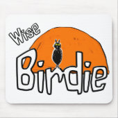Wijs vogeltje muismat (Voorkant)