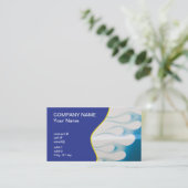 wijsblauw hotrottoir visitekaartje (Staand voorkant)