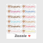 Wijsgerige Cupcake Naam Vinyl Stickers - Set van 1 (Vel)