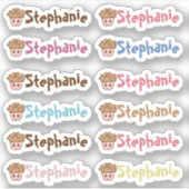 Wijsgerige Cupcake Naam Vinyl Stickers - Set van 1 (Voorkant)