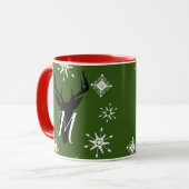 Wijsgerige Monogram Herten Sneeuwvlokken Kerstmug Mok (Voorkant links)