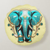 Wijsheid als een olifant Grade A Catton Rond Kussen (Achterkant)