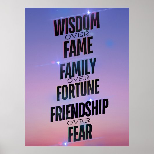 Wijsheid Familie Vriendschap - Inspirerend Poster (Voorkant)