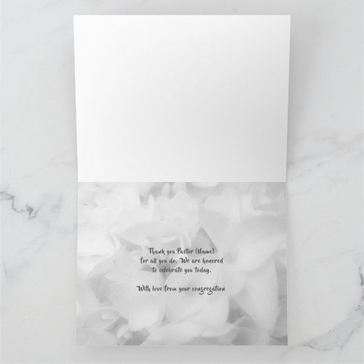 Wijsheid Hydrangeas Pastor Waardering Kaart (Binnen)