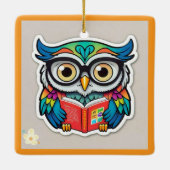 "Wijsheid in boeken" Keramisch Ornament (Achterkant)